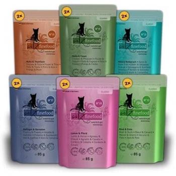 CATZ FINEFOOD MULTIPACK KATZENFUTTER KATZEN HOCHWERTIGES NASSFUTTER 12 x 85gr