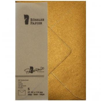 Paperado C7 Gold Umschläge 10 Stück Nassklebung VE=5 Stück