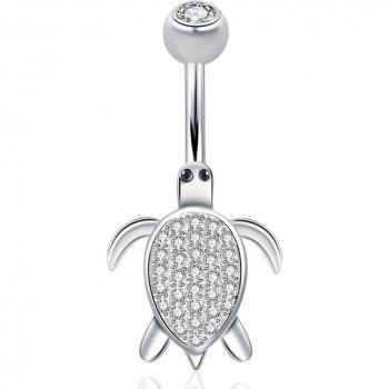 Piercing para ombligo tortuga de plata