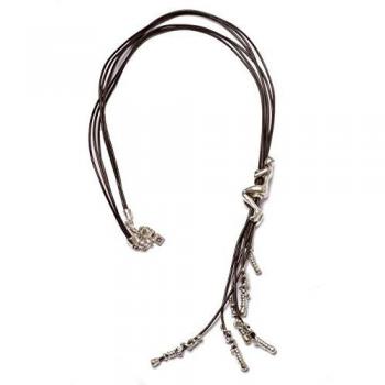 Collar de cuero y plata Beunic