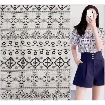 Camisa Gasa Bordada, Estilo Étnico Primavera/Verano