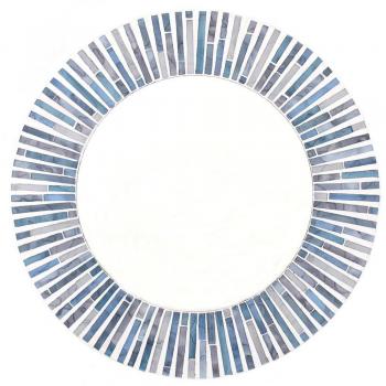 Blue Patterned Ring Mirror