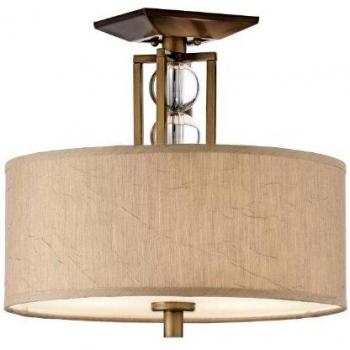 Celestial 3 Light Semi Flush Ceiling Light Bronze, Beige, E27