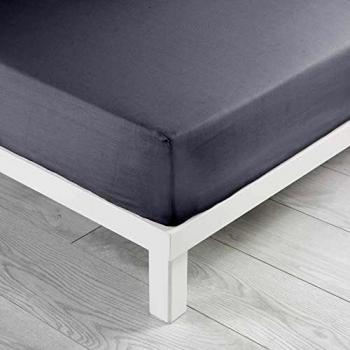 Linge de lit pour lit double, 180 x 200 cm, couleur gris souris