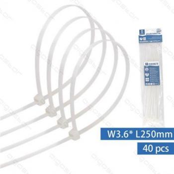 Fascette fermacavo in nylon 66 3,6mm x 250mm bianche