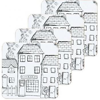 CorkBack Grey Laminated Coasters – KitchenCraft Village Edition