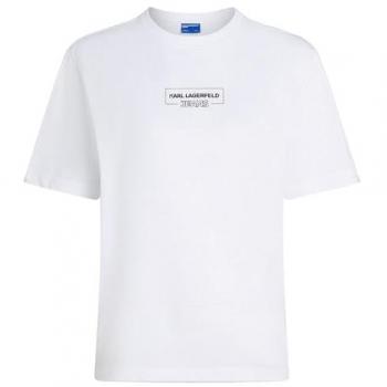 T-shirt Karl Lagerfeld avec Logo Outline Blanc