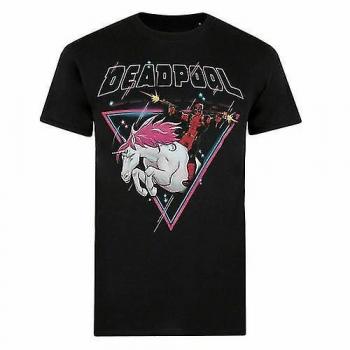Tee Deadpool Unicornio en Negro, Rosa y Blanco XL
