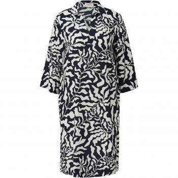 S.Oliver Kurzarm-Kleid für Damen in Navy Blau mit Print, Größe 34