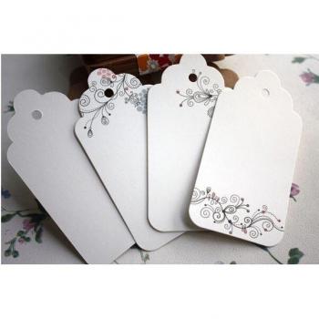 Etiquetas Colgantes de Papel con Diseño Floral, Juego de 20, 5,2x10 cm
