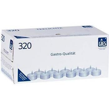 Lot de 320 bougies chauffe-plat Gies en aluminium Ø 38 mm 6 heures