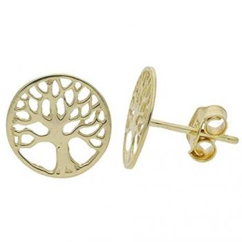 Goldene JuwelmaLux Lebensbaum‑Ohrstecker, 333/000, 8 Karat – Paar