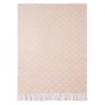Liu Jo Damen Schal Stola Jacquard mit Fransen und Logo in Rosé