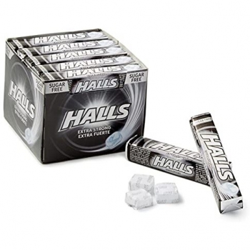 HALLS EXTRAFUERTE CARAMELO SIN AZUCAR 20 PAQUETES