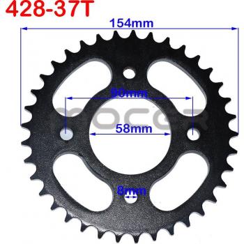 Piñón de cadena trasera 58mm para vehículos todo terreno, compatible con cadenas 420/428, 37T/41T/48T