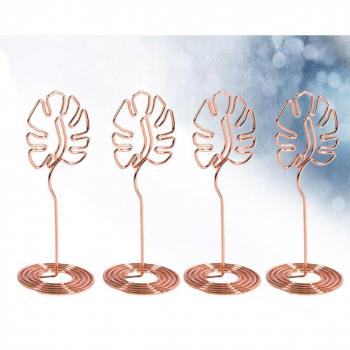 Gold Finish Monstera Office Card Organizer