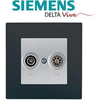 Prise TV/FM Silver Delta Viva avec Plaque Anthracite
