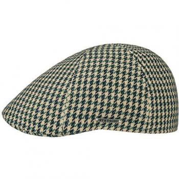 Texas Houndstooth-Flatcap mit Schirm und Futter