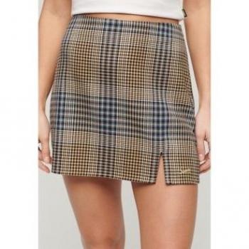 Superdry Women's Beige Plaid Skirt XS