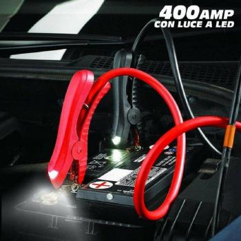 Cavi Jumper per Avviamento Auto e Moto 400 Amp con Luce LED