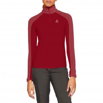 Sudadera Odlo Midlayer 1/2 Zip Royale, Mujer, 541801, Rumba Red/Mesa Rose/Stripes, Extra-Large