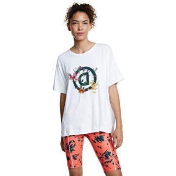 Desigual Garten‑Print T-Shirt (Oversized) – M – Weiß