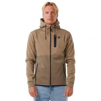 Rip Curl Anti Series Departed Full Zip Hoodie Brown Sand Dune S