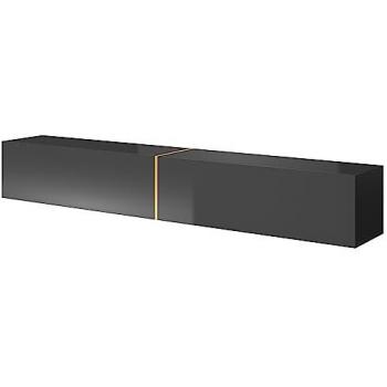 Selsey TV-Lowboard Bisira 200 cm Schwarz-Gold