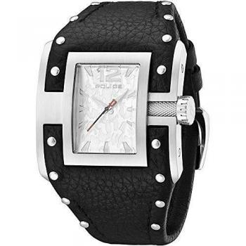 POLICE Avenger Leather Damen Uhr P13401JS-04 – Schwarz, analoges Zifferblatt