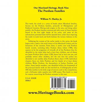 Our Maryland Heritage, Book 9: Purdum Families
