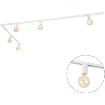 Illuminazione a binario monofase 5 luci E27 bianco