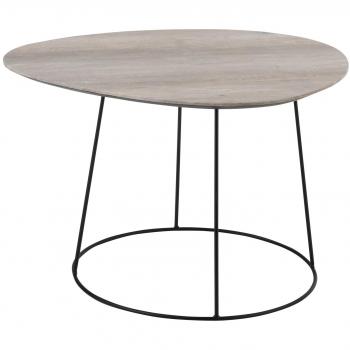 Table d'appoint en bois et métal forme ovale