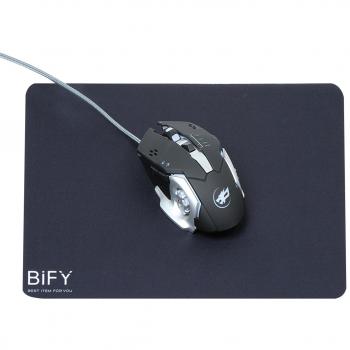 BIFY Home & Office Gel-Mauspad – Schwarze rutschfeste Basis (250 × 350 mm)