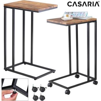 Table d’appui bout de canapé avec cadre métallique noir – 50 x 35 x 65 cm