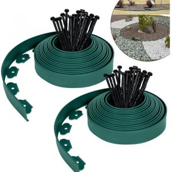 Kunststoff-Gartenpalisade mit Erdankern – Kurvige Beetkanten