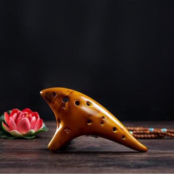 Bright Glaze 12‑Holes Ocarina – Classical Alto Instrument