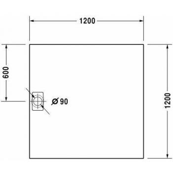 Duravit Stonetto Duschwanne, Quadrat, DuraSolid Q, 1200 x 1200 mm, Farbe: Weiß