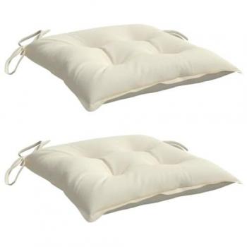Pack de deux galettes de siège blanches, dimensions 50 × 50 cm