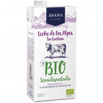 Leche bio semidesnatada sin lactosa 1L Asana