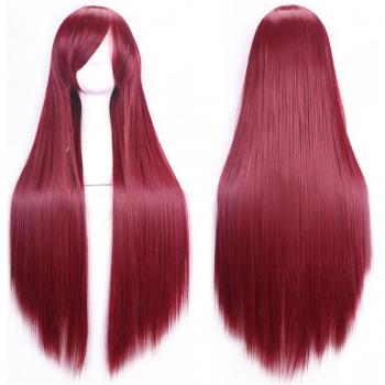 Perruque Cosplay pour Femmes Longue Raide Synthétique Cheveux Datant