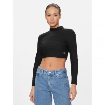 Calvin Klein Jeans Langarmshirt mit Stehkragen Ck Black