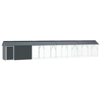 VidaXL Dark Slate Bird Cage – 844 × 103 × 142 cm – Galvanized Iron