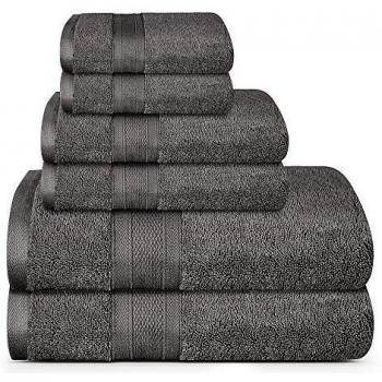 TRIDENT Ensemble de Serviettes 6 pièces, 100% Coton, Doux et Moelleux, très Absorbant