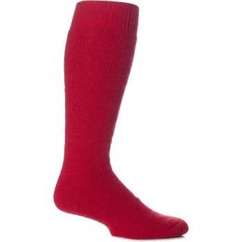 Cushioned Mohair Knee‑High Socks in Red – Unisex 8‑10 (London)