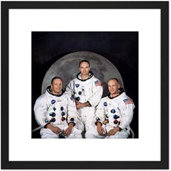 Space Heritage: Apollo 11 Crew Wall Display – 8x8 Wood Frame