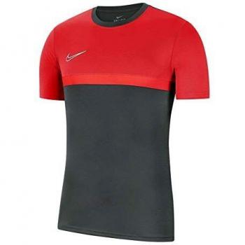 NIKE Men's Academy Pro Short Sleeve Top, Anthracite/Bright Crimson/Bright Crimson/White, 2X-Large
