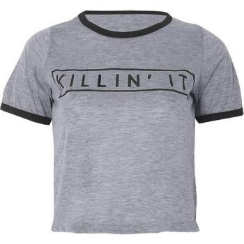 Tops de Noche Club Killin He para Mujeres, Manga Corta en Negro y Blanco