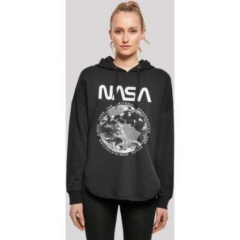 F4NT4STIC NASA Planet Earth Kapuzenpullover – Damen, Größe S, schwarzer Oversized Pullover aus 100 % Baumwolle