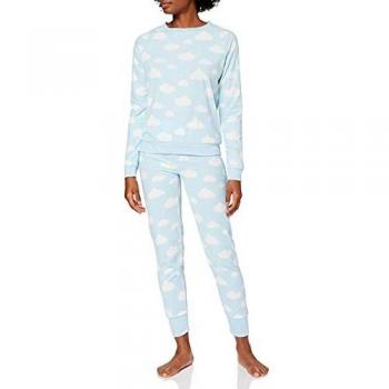 Iris & Lilly Ensemble de Pyjama en Polaire Femme, Bleu (Blue), XXL, Label: XXL