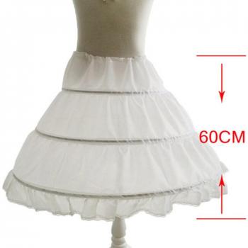 Vestido de flores con enaguas blancas de 3 aros A-Line para niña, 53 cm
